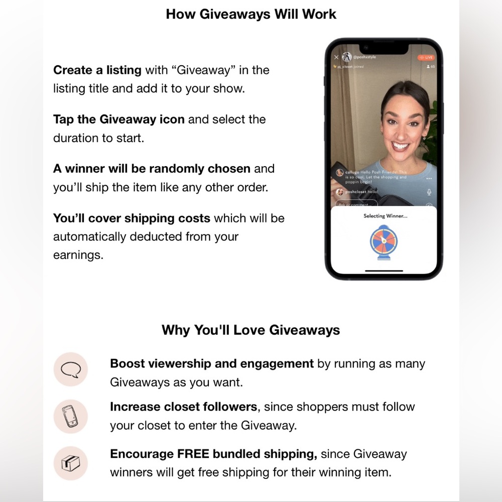 Giveaway for live show - Picture 2 of 2